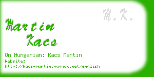 martin kacs business card